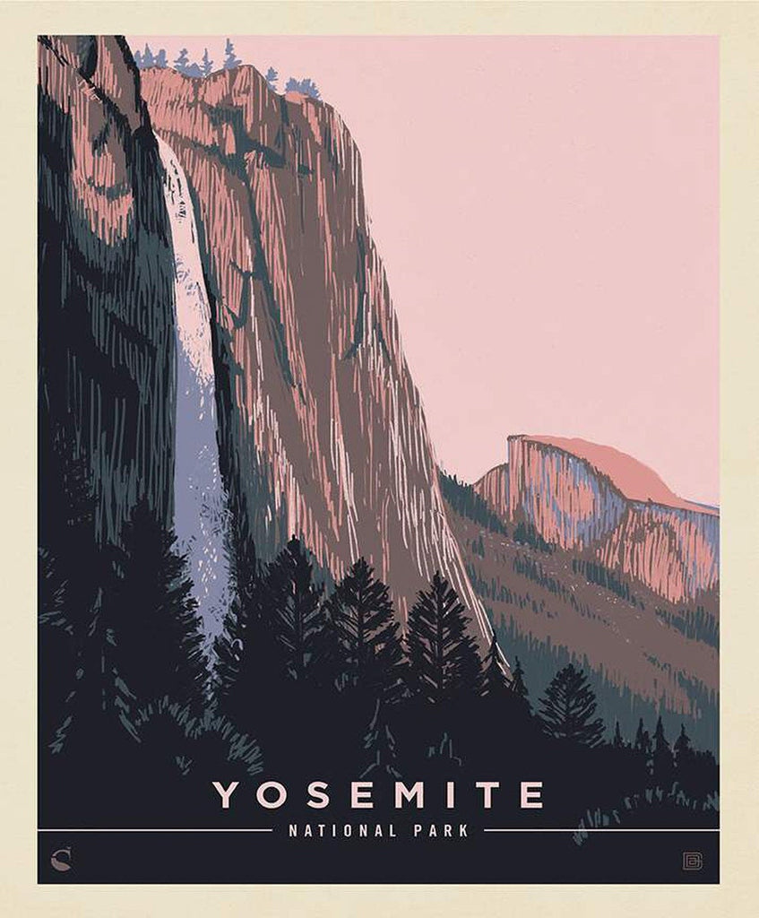National Parks Poster Panel Yosemite PD13298 by Riley Blake Designs - DIGITALLY PRINTED California - Quilting Cotton Fabric
