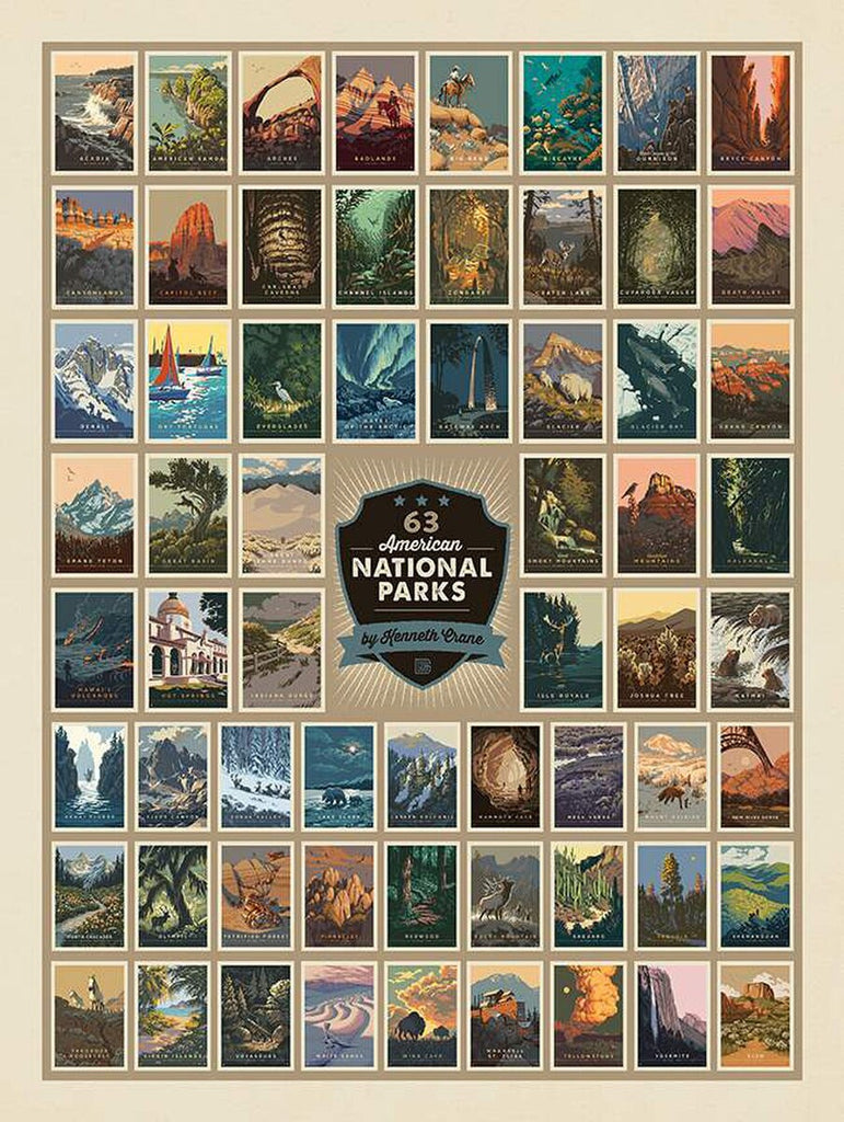 National Parks 63 American National Parks LARGE Panel PD13303 by Riley Blake - DIGITALLY Printed - Quilting Cotton Fabric