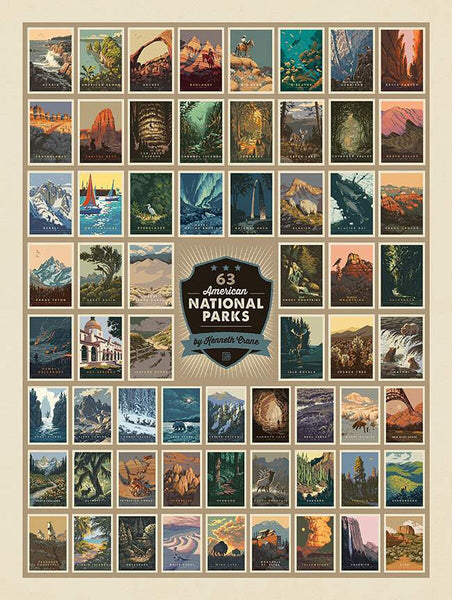 National Parks 63 American National Parks LARGE Panel PD13303 by Riley Blake - DIGITALLY Printed - Quilting Cotton Fabric