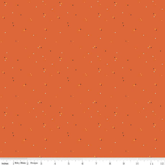 Fat Quarter End of Bolt - DEAL Haunted Adventure Stars C13115 Autumn - Riley Blake Designs - Halloween - Quilting Cotton Fabric