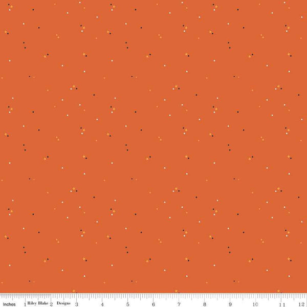 Fat Quarter End of Bolt - SALE Haunted Adventure Stars C13115 Autumn - Riley Blake Designs - Halloween - Quilting Cotton Fabric