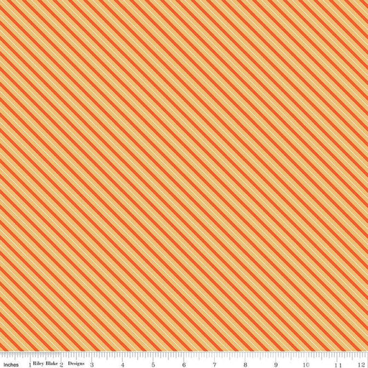 DEAL Haunted Adventure Stripes C13116 Harvest - Riley Blake Designs - Halloween Diagonal Stripe Striped - Quilting Cotton Fabric
