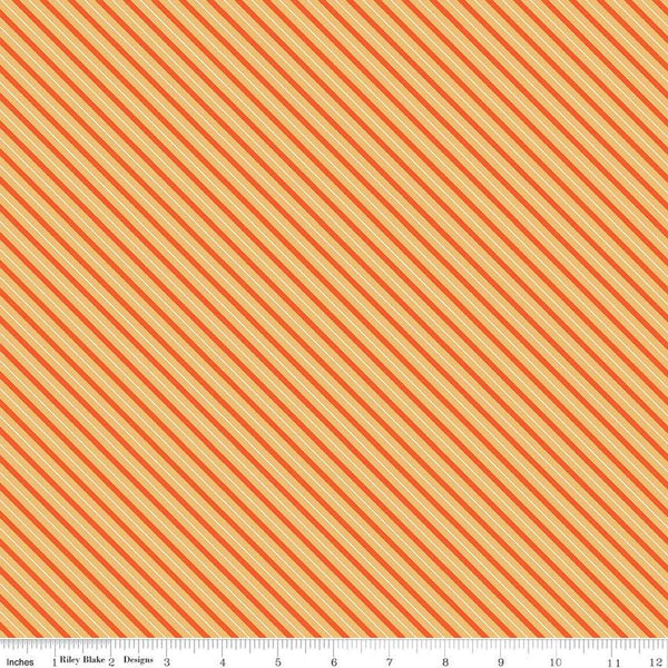 SALE Haunted Adventure Stripes C13116 Harvest - Riley Blake Designs - Halloween Diagonal Stripe Striped - Quilting Cotton Fabric