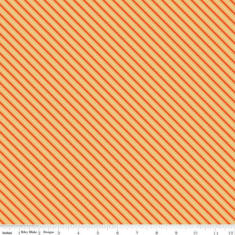 Haunted Adventure Stripes C13116 Harvest - Riley Blake Designs - Halloween Diagonal Stripe Striped - Quilting Cotton Fabric