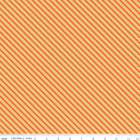 SALE Haunted Adventure Stripes C13116 Harvest - Riley Blake Designs - Halloween Diagonal Stripe Striped - Quilting Cotton Fabric