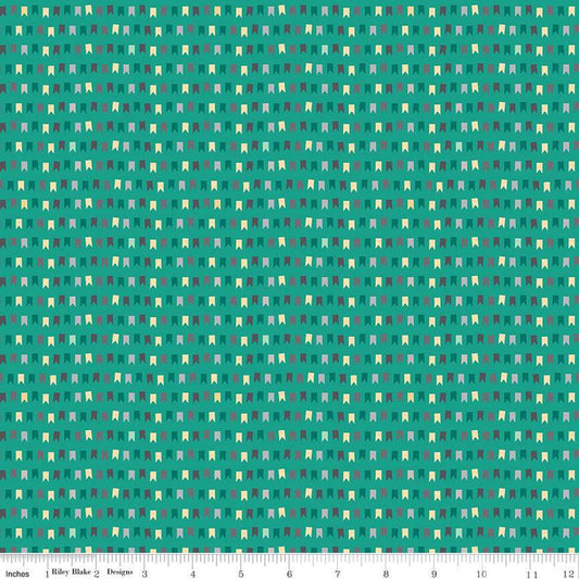 20" End of Bolt - CLEARANCE Haunted Adventure Pennants C13117 Rainforest - Riley Blake  - Halloween - Quilting Cotton