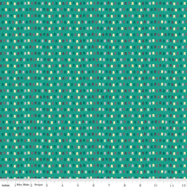 20" End of Bolt - CLEARANCE Haunted Adventure Pennants C13117 Rainforest - Riley Blake  - Halloween - Quilting Cotton