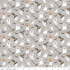 Monthly Placemats October Ghosts C12419 Gray - Riley Blake Designs - Halloween Ghosts Bats  - Quilting Cotton Fabric