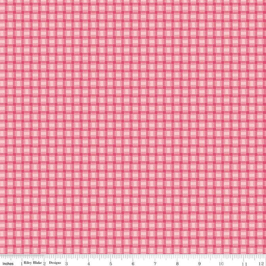 Fat Quarter End of Bolt - SALE Orchard Basket C13155 Cherry - Riley Blake Designs - Irregular Plaid - Quilting Cotton Fabric