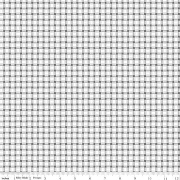 SALE 32" End of Bolt - Orchard Basket C13155 Gray - Riley Blake Designs - Irregular Plaid Gray White - Quilting Cotton Fabric
