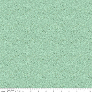 Fat Quarter End of Bolt - CLEARANCE Swan Serenade Feathers C13266 Mint - Riley Blake Designs - Tone-on-Tone - Quilting Cotton Fabric