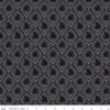 Fat Quarter End of Bolt - Spooky Schoolhouse Damask C13204 Charcoal - Riley Blake Designs - Halloween Witches Bats - Quilting Cotton Fabric