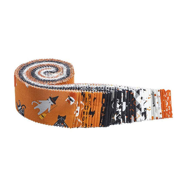 Hey Bootiful 2.5 Inch Rolie Polie Jelly Roll 40 pieces - Riley Blake - Precut Pre cut Bundle - Halloween - Quilting Cotton Fabric