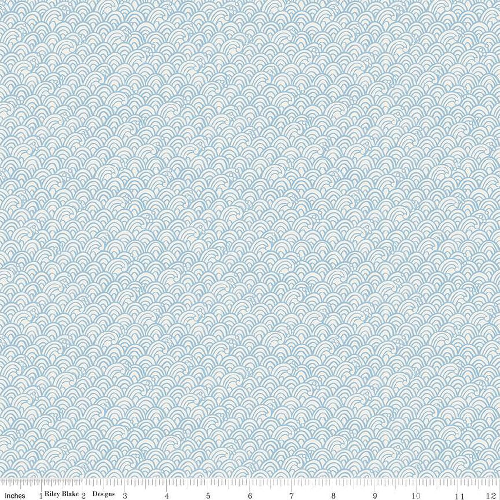 Lost at Sea Waves C13406 Sky - Riley Blake Designs - Nautical - Quilting Cotton Fabric