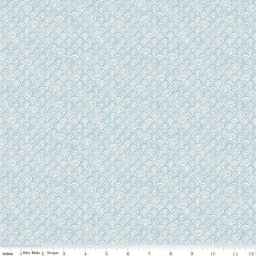 15" End of Bolt - Lost at Sea Waves C13406 Sky - Riley Blake Designs - Nautical - Quilting Cotton Fabric