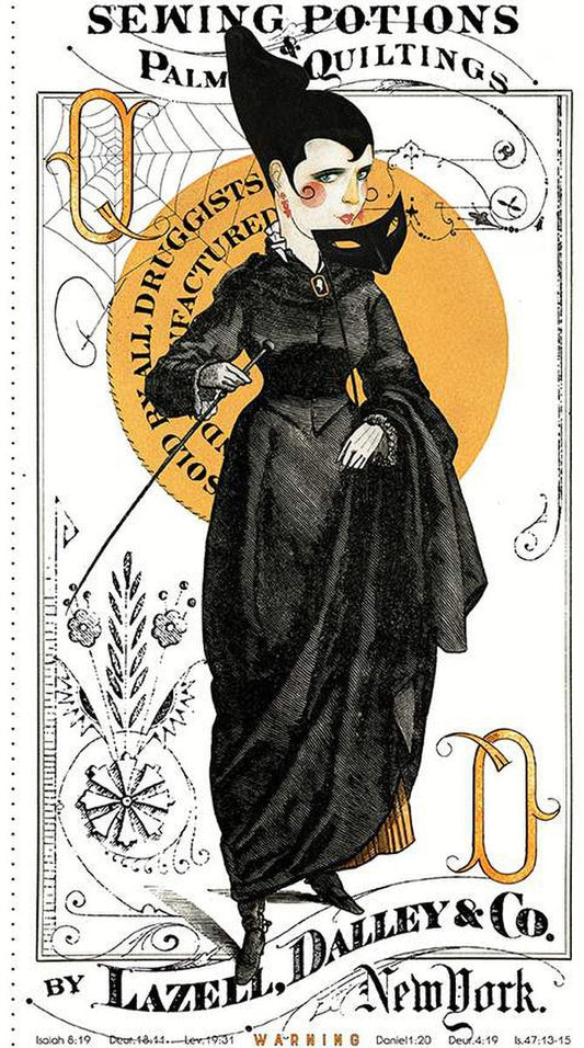 Queen of We'en Main Panel PD13160 - Riley Blake Designs - DIGITALLY Printed Halloween - J. Wecker Frisch  - Quilting Cotton Fabric