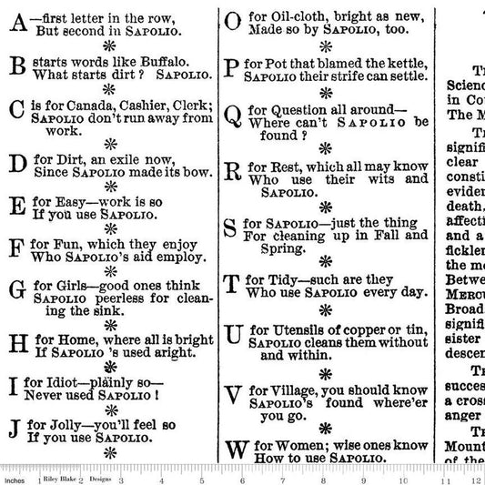 DEAL Queen of We'en Palmistry Art C13168 White - Riley Blake Designs - Halloween Text Ad Slogans - J. Wecker Frisch - Quilting Cotton Fabric