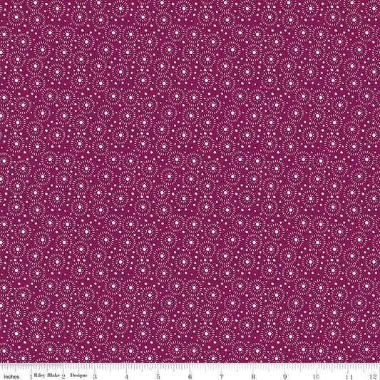 Adel in Summer Seeds C13395 Wine - Riley Blake Designs - Dots Concentric Circles - Quilting Cotton Fabric