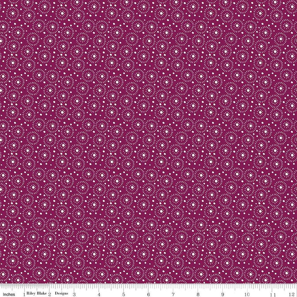 Adel in Summer Seeds C13395 Wine - Riley Blake Designs - Dots Concentric Circles - Quilting Cotton Fabric