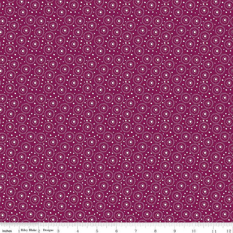 Adel in Summer Seeds C13395 Wine - Riley Blake Designs - Dots Concentric Circles - Quilting Cotton Fabric