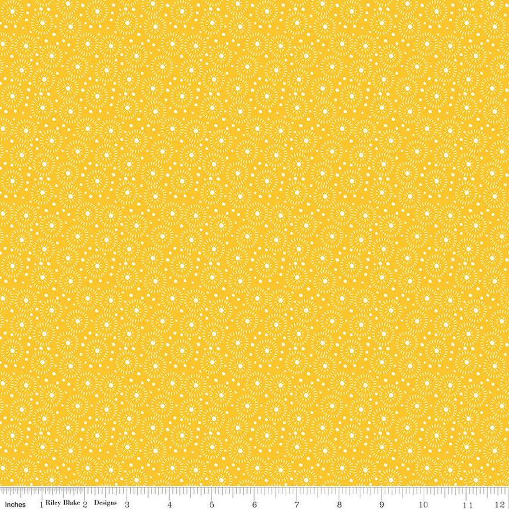 Adel in Summer Seeds C13395 Yellow - Riley Blake Designs - Dots Concentric Circles - Quilting Cotton Fabric