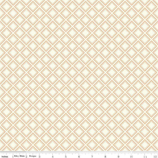 DEAL Adel in Summer Grid C13397 Cream - Riley Blake Designs - Geometric - Quilting Cotton Fabric
