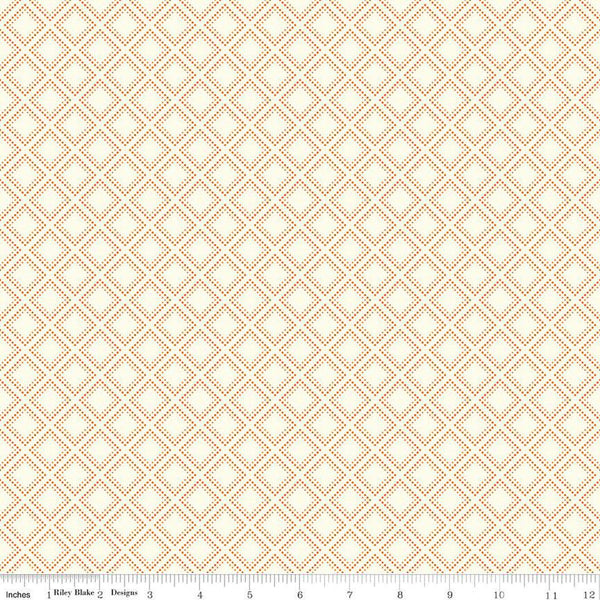 Adel in Summer Grid C13397 Cream - Riley Blake Designs - Geometric - Quilting Cotton Fabric