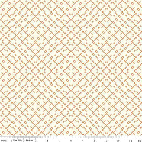 SALE Adel in Summer Grid C13397 Cream - Riley Blake Designs - Geometric - Quilting Cotton Fabric