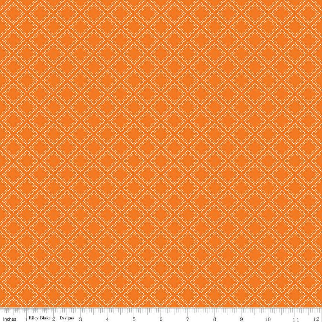 SALE Adel in Summer Grid C13397 Orange - Riley Blake Designs - Geometric - Quilting Cotton Fabric