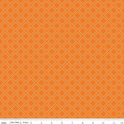 Adel in Summer Grid C13397 Orange - Riley Blake Designs - Geometric - Quilting Cotton Fabric