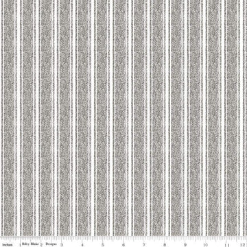 Queen of We'en Ticking Texture C13171 Gray - Riley Blake Designs - Halloween Stripes - J. Wecker Frisch - Quilting Cotton Fabric