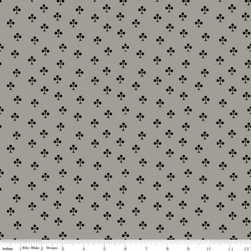 SALE Queen of We'en Clubs C13172 Gray - Riley Blake Designs - Halloween - J. Wecker Frisch - Quilting Cotton Fabric