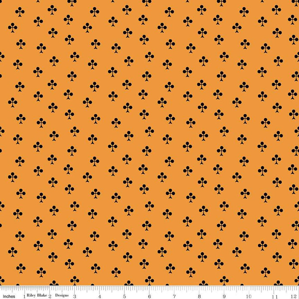 Queen of We'en Clubs C13172 Orange - Riley Blake Designs - Halloween - J. Wecker Frisch - Quilting Cotton Fabric