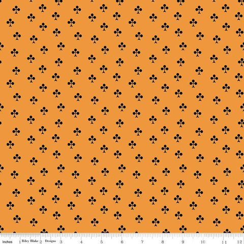 Queen of We'en Clubs C13172 Orange - Riley Blake Designs - Halloween - J. Wecker Frisch - Quilting Cotton Fabric