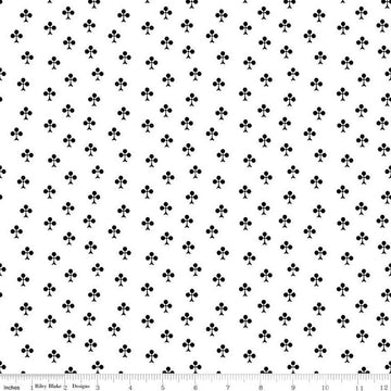 SALE Queen of We'en Clubs C13172 White - Riley Blake Designs - Halloween - J. Wecker Frisch - Quilting Cotton Fabric