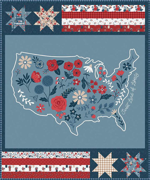 Sweet Land of Liberty Panel Quilt Boxed Kit KT-13180 - Riley Blake Designs - Box Pattern Fabric - Patriotic - Quilting Cotton Fabric