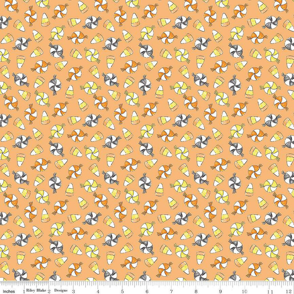 Fright Delight Candy C13232 Orange - Riley Blake Designs - Halloween Candy Corn Pinwheel Hard Candy - Quilting Cotton Fabric