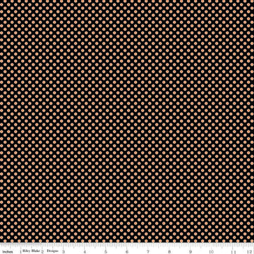 SALE Fright Delight Dots C13234 Black - Riley Blake Designs - Halloween Polka Dot Dotted - Quilting Cotton Fabric
