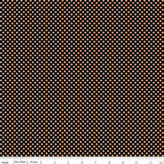 DEAL Fright Delight Dots C13234 Black - Riley Blake Designs - Halloween Polka Dot Dotted - Quilting Cotton Fabric