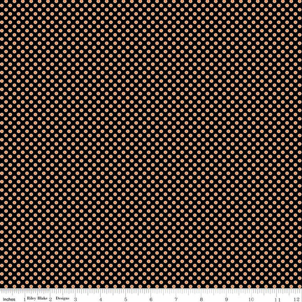 SALE Fright Delight Dots C13234 Black - Riley Blake Designs - Halloween Polka Dot Dotted - Quilting Cotton Fabric