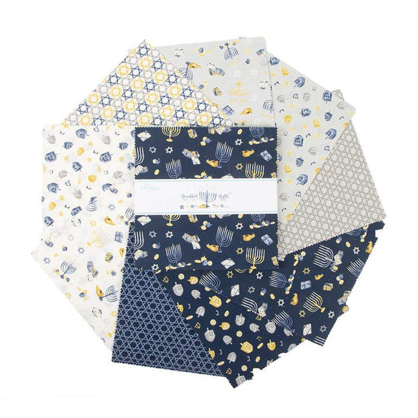 SALE 8 Nights, 8 Lights Layer Cake 10" Stacker Bundle - Riley Blake Designs - 42 piece Precut Pre cut - Hanukkah - Quilting Cotton Fabric