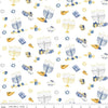 SALE Hanukkah Nights Main C13430 White - Riley Blake Designs - Menorahs Gifts Stars of David Dreidels - Quilting Cotton Fabric