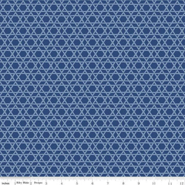 SALE Hanukkah Nights Star of David C13432 Blue - Riley Blake Designs - Quilting Cotton Fabric