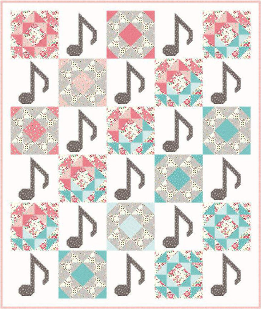 Music Score Quilt PATTERN P177 by Bee Sew Inspired - Riley Blake Design - INSTRUCTIONS Only - Piecing