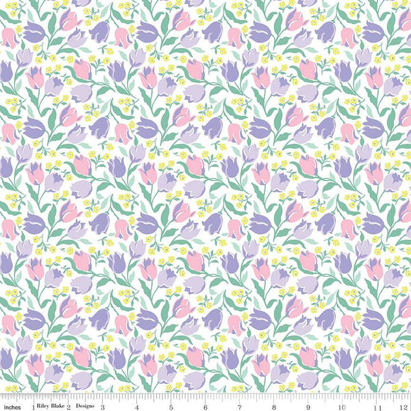 London Parks Tulip Triumph B 01666852B - Riley Blake - Floral Flowers Tulips Daisies -  Liberty Fabrics  - Quilting Cotton Fabric