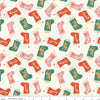 CLEARANCE Holiday Cheer Stockings C13611 Cream - Riley Blake  - Christmas - Quilting Cotton