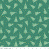 11" End of Bolt Piece - Holiday Cheer Trees C13612 Green - Riley Blake Designs - Christmas Trees Stars - Quilting Cotton Fabric