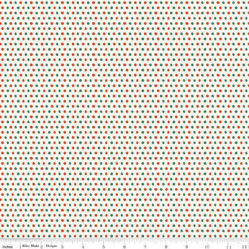 DEAL Holiday Cheer Dots C13616 Cream - Riley Blake Designs - Christmas Irregular Polka Dots Dot Dotted - Quilting Cotton Fabric