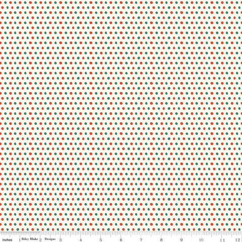 Holiday Cheer Dots C13616 Cream - Riley Blake Designs - Christmas Irregular Polka Dots Dot Dotted - Quilting Cotton Fabric