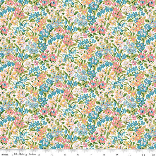 20" End of Bolt - SALE London Parks Kew Blooms A 01666864A - Riley Blake Designs - Floral Flowers - Liberty Fabrics - Quilting Cotton Fabric